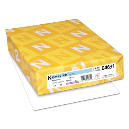 Neenah Paper Paper, Classic Crest 24lb.White, PK500, Color: White 04631